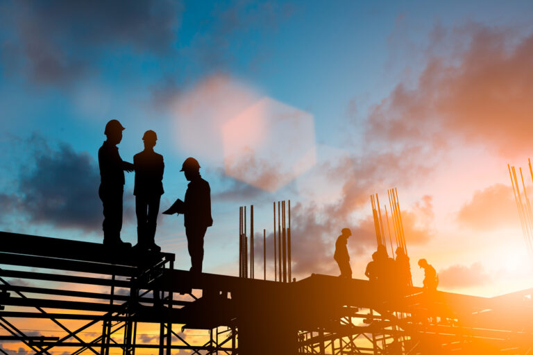 Artisan contractors working on building